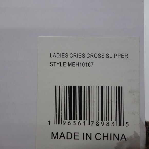 NEW Steve Madden Faux Fur Fuzzy Criss Cross Slip On Slippers Women's 5-6 BLACK - Picture 9 of 9